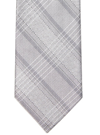 Gravata Slim Xadrez Masculina Calvin Klein Cinza Tamanho Regular