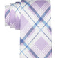 Gravata de linho Tommy Hilfiger Robert Slim Plaid masculina, roxa, tamanho regular