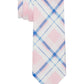 Gravata de linho Tommy Hilfiger Robert Slim Plaid masculina, rosa, tamanho regular