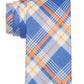 Gravata Tommy Hilfiger Robert Slim Plaid de Linho Masculina Laranja Tamanho Regular