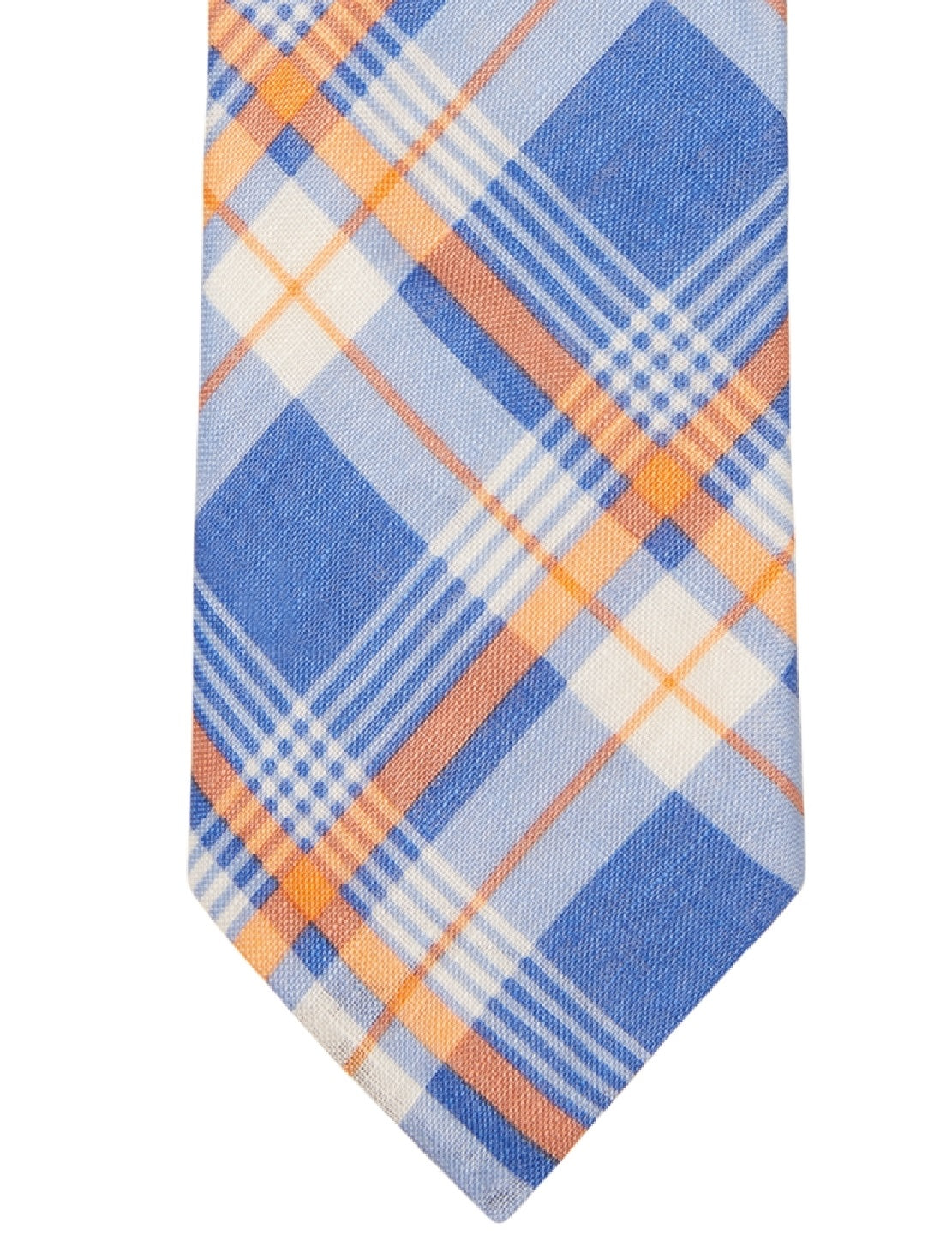 Gravata Tommy Hilfiger Robert Slim Plaid de Linho Masculina Laranja Tamanho Regular