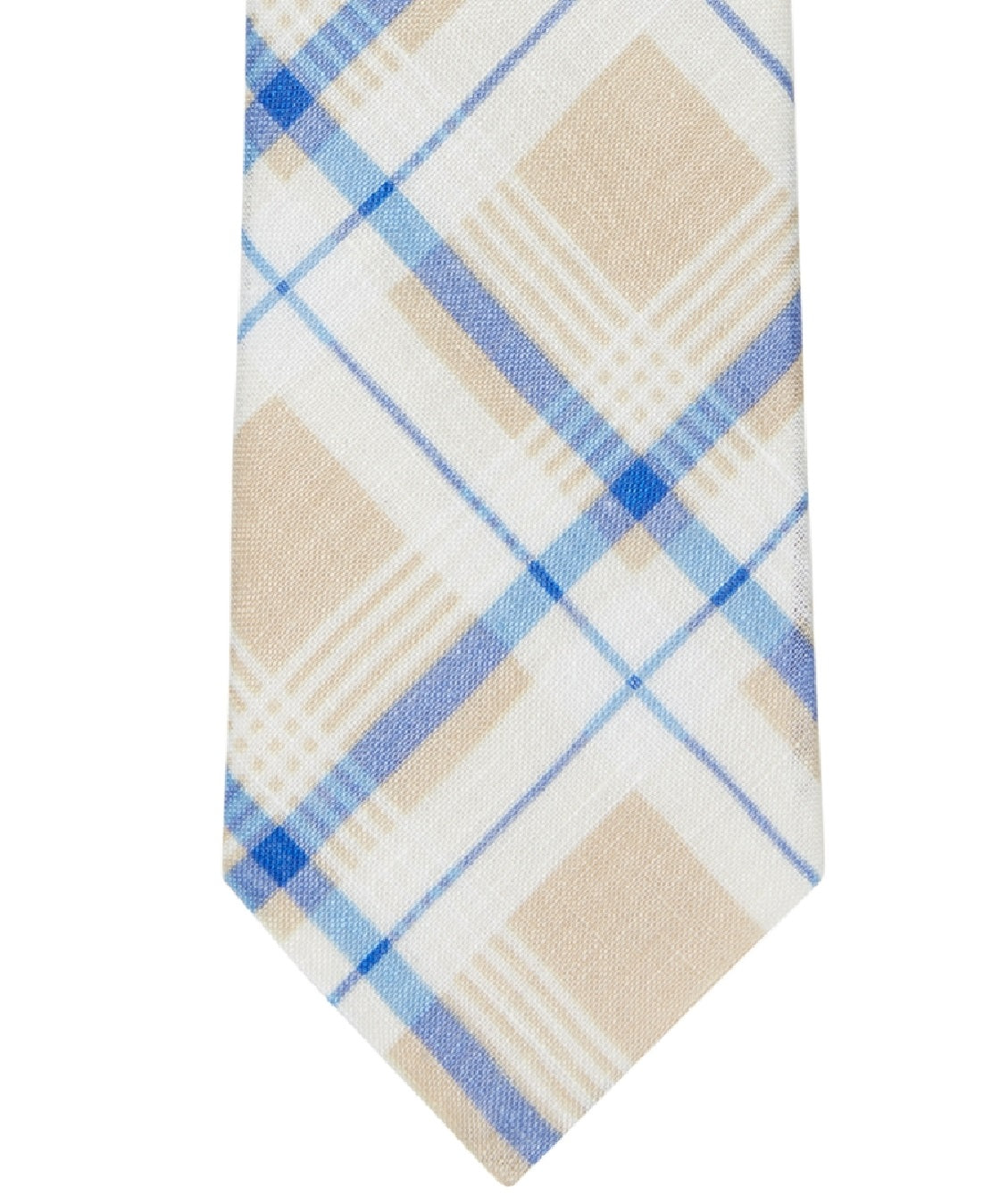 Gravata de linho Tommy Hilfiger Robert Slim Plaid masculina, marrom, tamanho regular