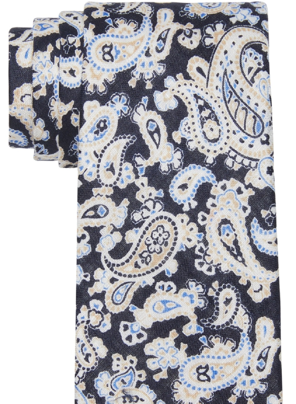 Gravata de linho Tommy Hilfiger Howard Classic Paisley masculina marrom tamanho regular