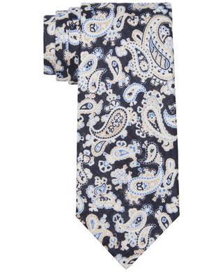 Gravata de linho Tommy Hilfiger Howard Classic Paisley masculina marrom tamanho regular
