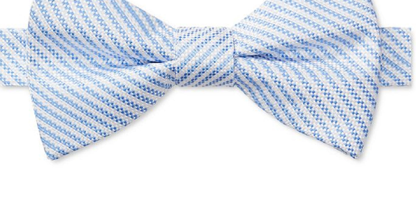 Gravata borboleta masculina Tommy Hilfiger Oxford com listras finas e amarradas, azul, tamanho regular