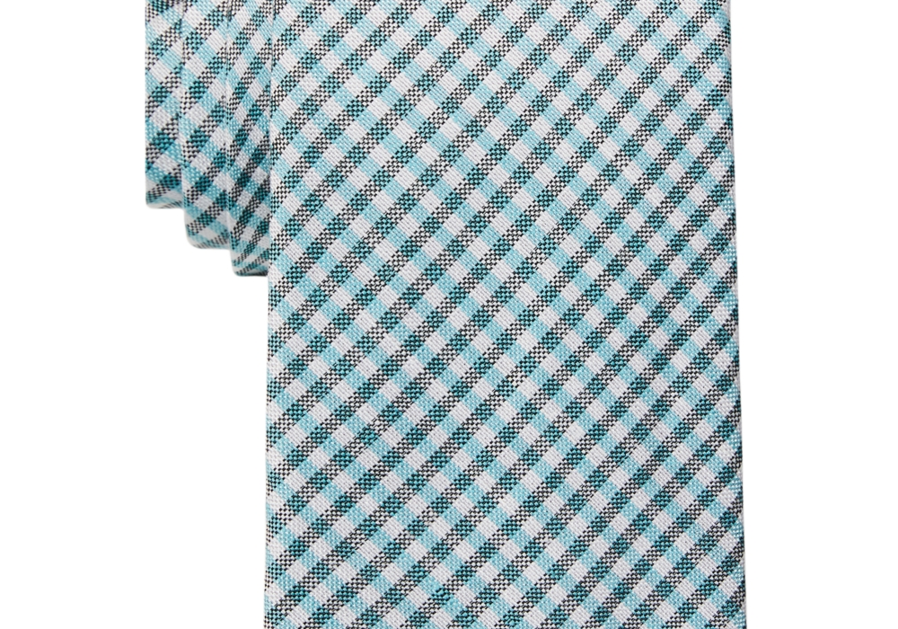 Gravata xadrez sazonal masculina Tommy Hilfiger azul tamanho único