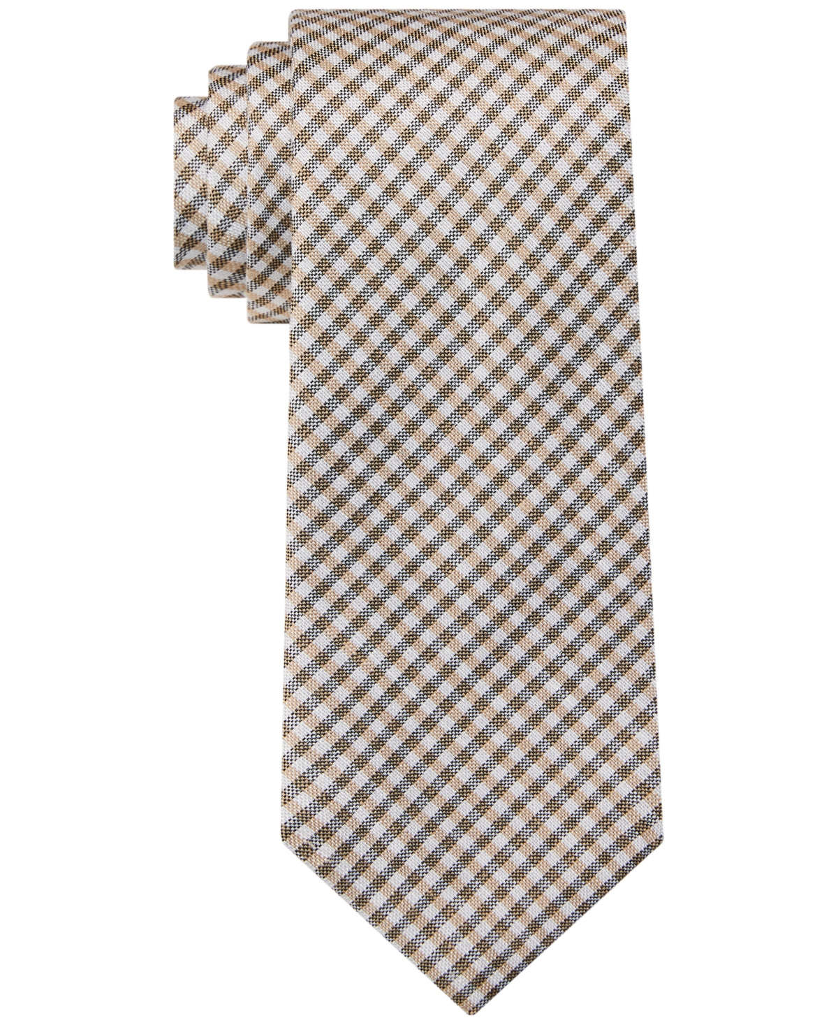 Gravata xadrez sazonal masculina Tommy Hilfiger marrom tamanho regular