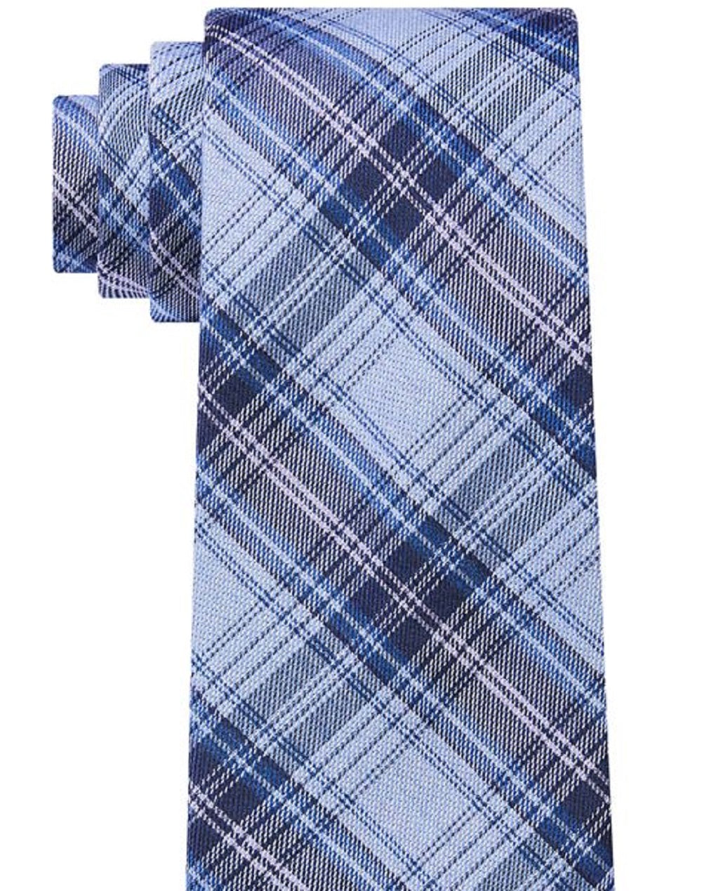 Gravata Slim Xadrez Masculina Calvin Klein Azul Tamanho Regular
