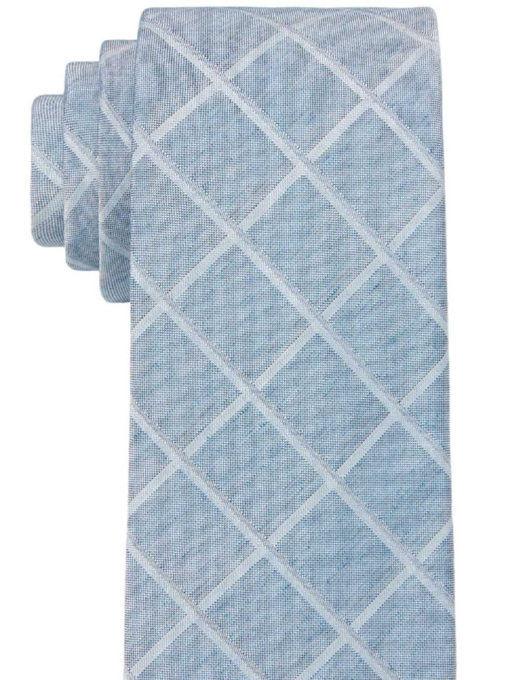 Gravata Calvin Klein Windowpane Masculina Azul Tamanho Regular