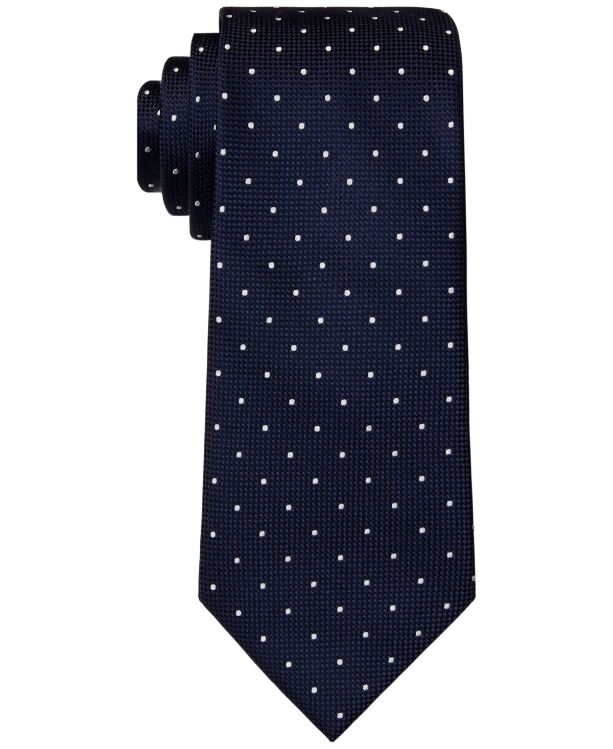 Gravata de seda Tommy Hilfiger Metcalf Classic Dots masculina, azul, tamanho regular