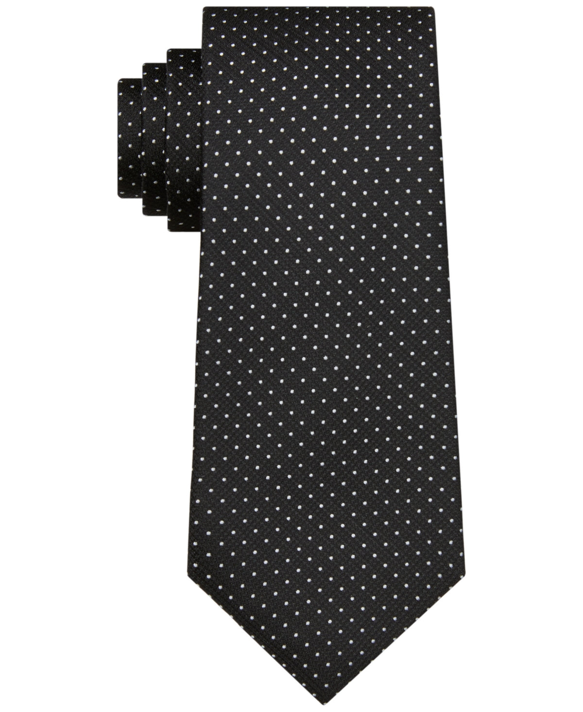 Gravata Calvin Klein Masculina Slim Texturizada Dobby Dot Preta Tamanho Regular