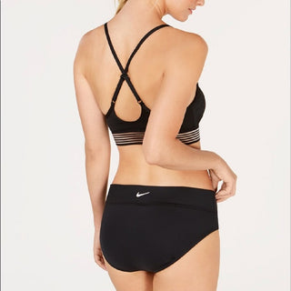Calcinha de biquíni Nike Active Hipster feminina, preta