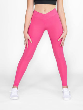 Body Wrappers - Recycled Poly Criss Cross Waist Band Legging with Back Pocket