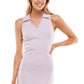 Vestido justo com gola canelada Planet Gold Junior, roxo, tamanho extragrande