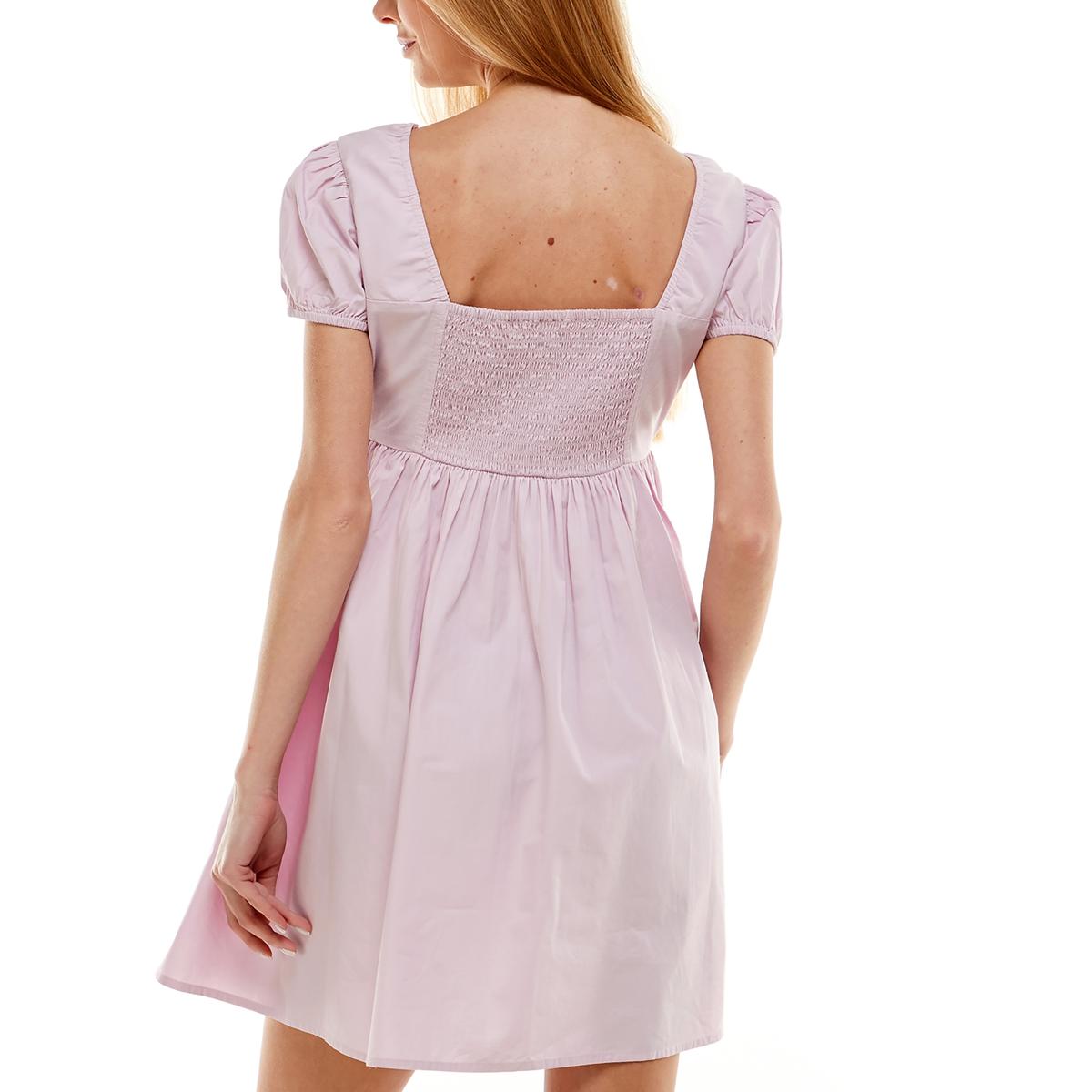 Vestido infantil Planet Gold de algodão com manga bufante e estampa floral, roxo, tamanho extragrande