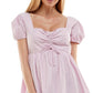 Vestido infantil Planet Gold de algodão com manga bufante e estampa floral, roxo, tamanho extragrande