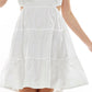Vestido Planet Gold Juniors de algodão com manga bufante e recorte lateral em camadas, branco, tamanho XX-G