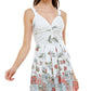 Vestido Planet Gold Junior com estampa floral e ajuste evasê, branco, tamanho pequeno