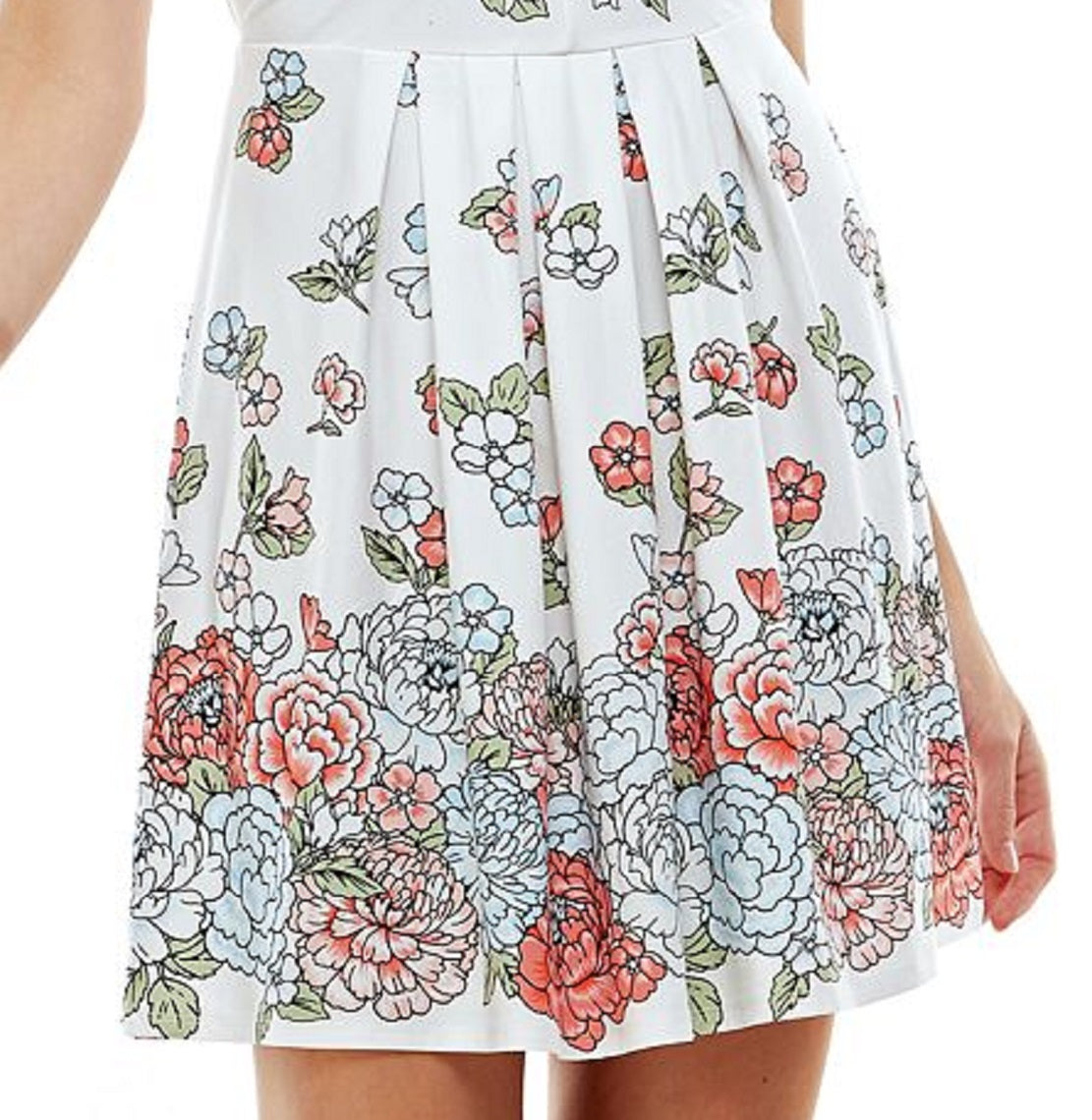 Vestido infantil Planet Gold com estampa floral e ajuste evasê, tamanho X-S