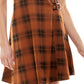 Vestido Planet Gold Juniors com fivela lateral e envoltório falso, marrom, tamanho pequeno