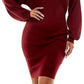 Vestido suéter Planet Gold Junior com manga dolman e decote em V, vermelho, tamanho extragrande