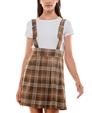 Pulôver xadrez infantil Planet Gold marrom tamanho médio