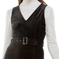 Conjunto de suéter e vestido com cinto Planet Gold Junior, preto, tamanho grande