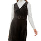 Conjunto de suéter e vestido com cinto Planet Gold Junior, preto, tamanho grande