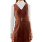 Conjunto de suéter e vestido com cinto Planet Gold Junior, marrom, tamanho médio
