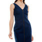 Vestido jeans Derek Heart Junior com zíper frontal, azul, tamanho pequeno