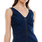 Vestido jeans Derek Heart Junior com zíper frontal, azul, tamanho pequeno
