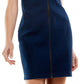 Vestido jeans Derek Heart Junior com zíper frontal, azul, tamanho pequeno