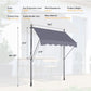 Manual Retractable Patio Awning With UV Resistant Sun Shade