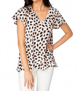 Buddylove - AVRIL FLUTTER SLEEVE V-NECK TOP