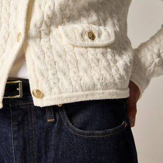 J.Crew - Suéter feminino Odette em tricô trançado