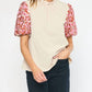 Entro - Embroidered Puff Sleeve Top