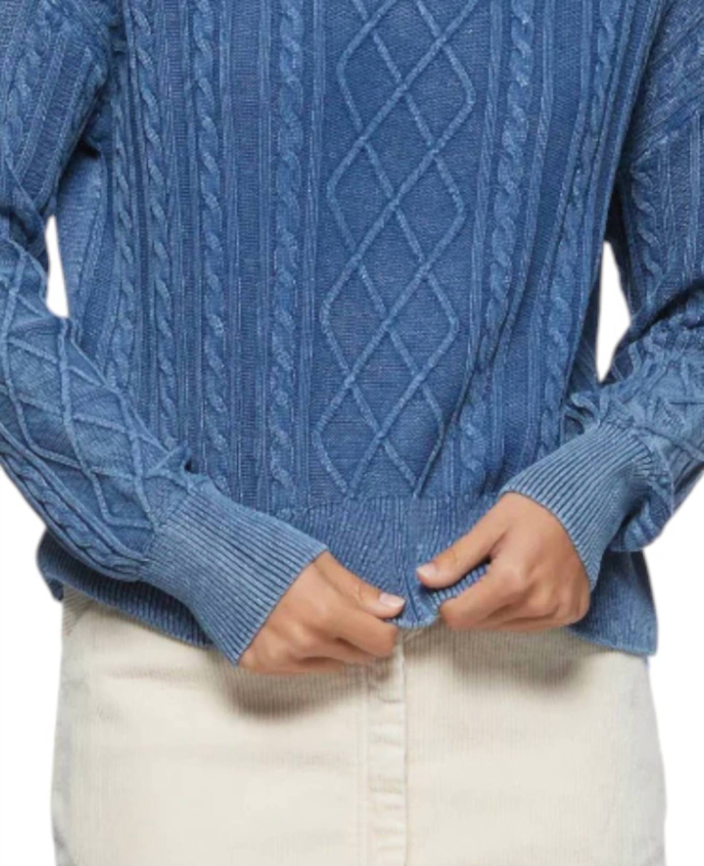 Flags & Anthem - Mayfield Overdyed Cable Knit Sweater