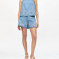 Ganni - Women's Broderie Anglaise Denim Shorts