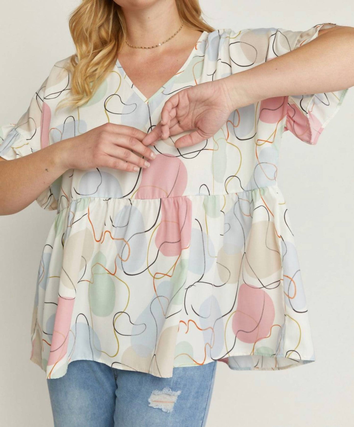 Entro - Abstract Peplum Top