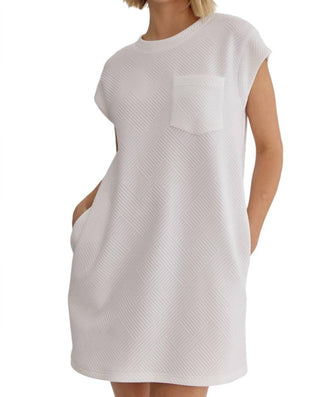 Entro - Textured Round Neck Mini Dress