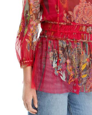 Johnny Was - Blusa de malha Feather Lark