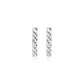 14k White Gold Textured Bar Earrings