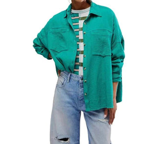 Free People - Blusa Cardiff com botões na frente