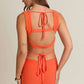 Le Lis - Creamsicle Sleeveless Square Neck Midi Dress