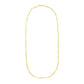 14k Yellow Gold Paperclip Chain and Pearl Necklace