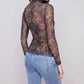 Charlie B - Mock Neck Top With Side Ruching