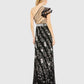 Mac Duggal - Embroideredruffled One Shoulder Lace Up Gown