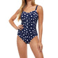Profile By Gottex - D-Cup Scoop Neck Shirred Underwire One Piece Swimsuit