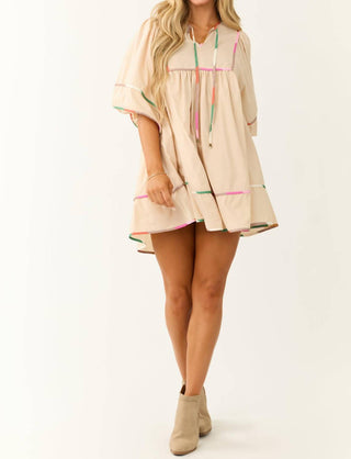 Entro - Vestido com amarração no pescoço e meia manga