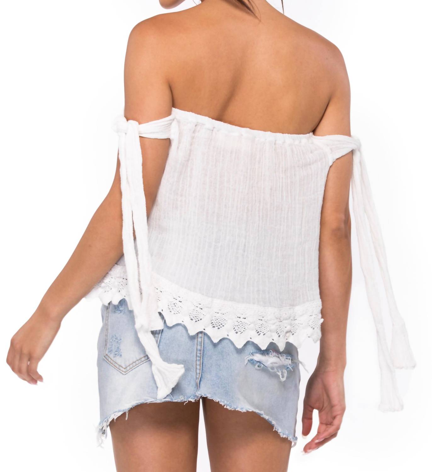 Jen'S Pirate Booty - Essence Self-tie Shoulder Top